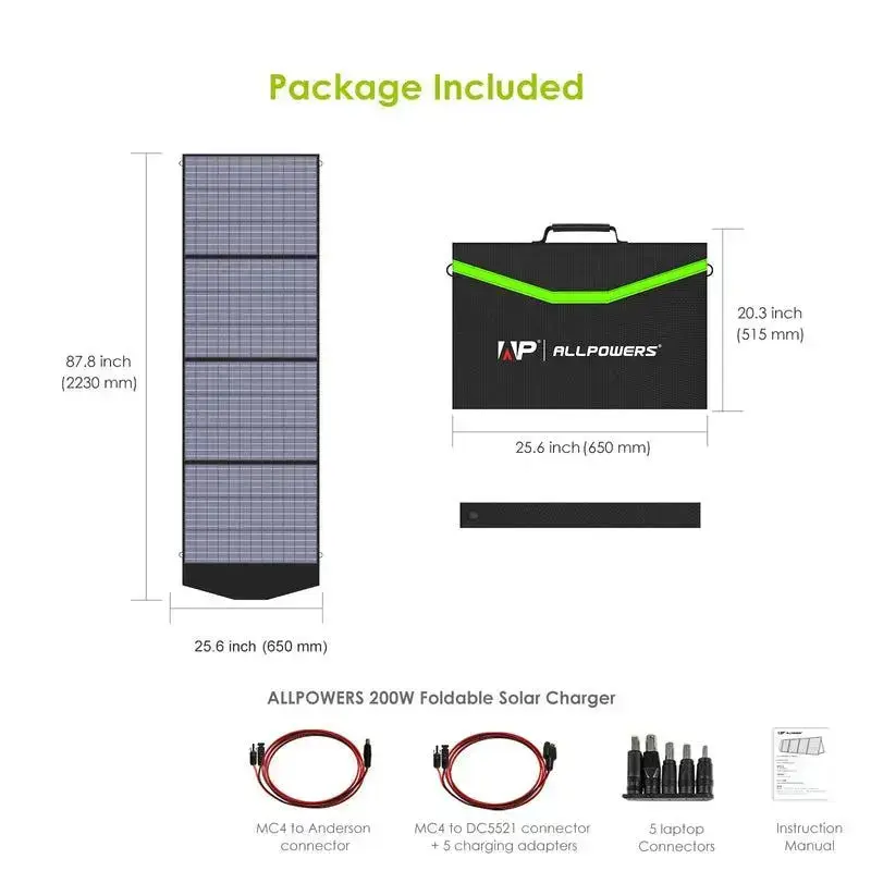ALLPOWERS Solar Generator Kit 2500W (R2500 V2 + SP033 200W Solar Panel) - Image 8