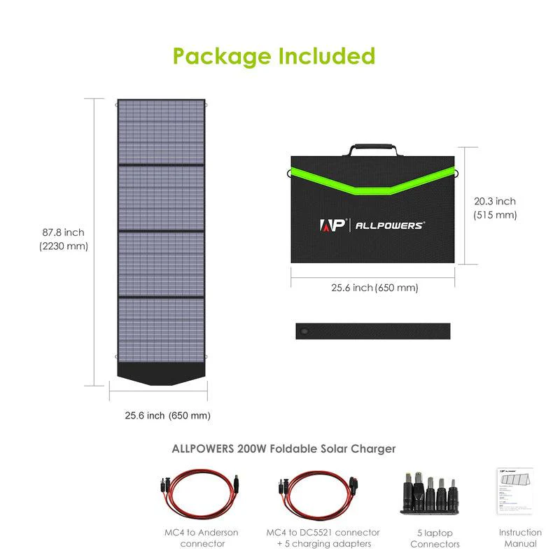ALLPOWERS Solar Generator Kit 2400W (S2000 Pro + SP033 200W Solar Panel) - Image 7